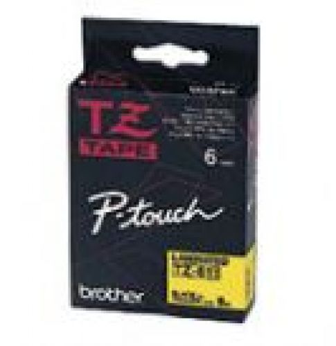 BROTHER Fita laminada amarelo/preto 6mm , Brother , BROTZE611 , 4977766686624